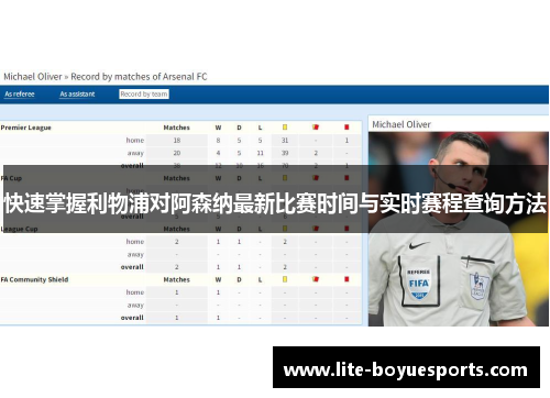 快速掌握利物浦对阿森纳最新比赛时间与实时赛程查询方法
